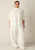 Waffle Cotton Blend Doubleknit Funnel Neck Box-Top