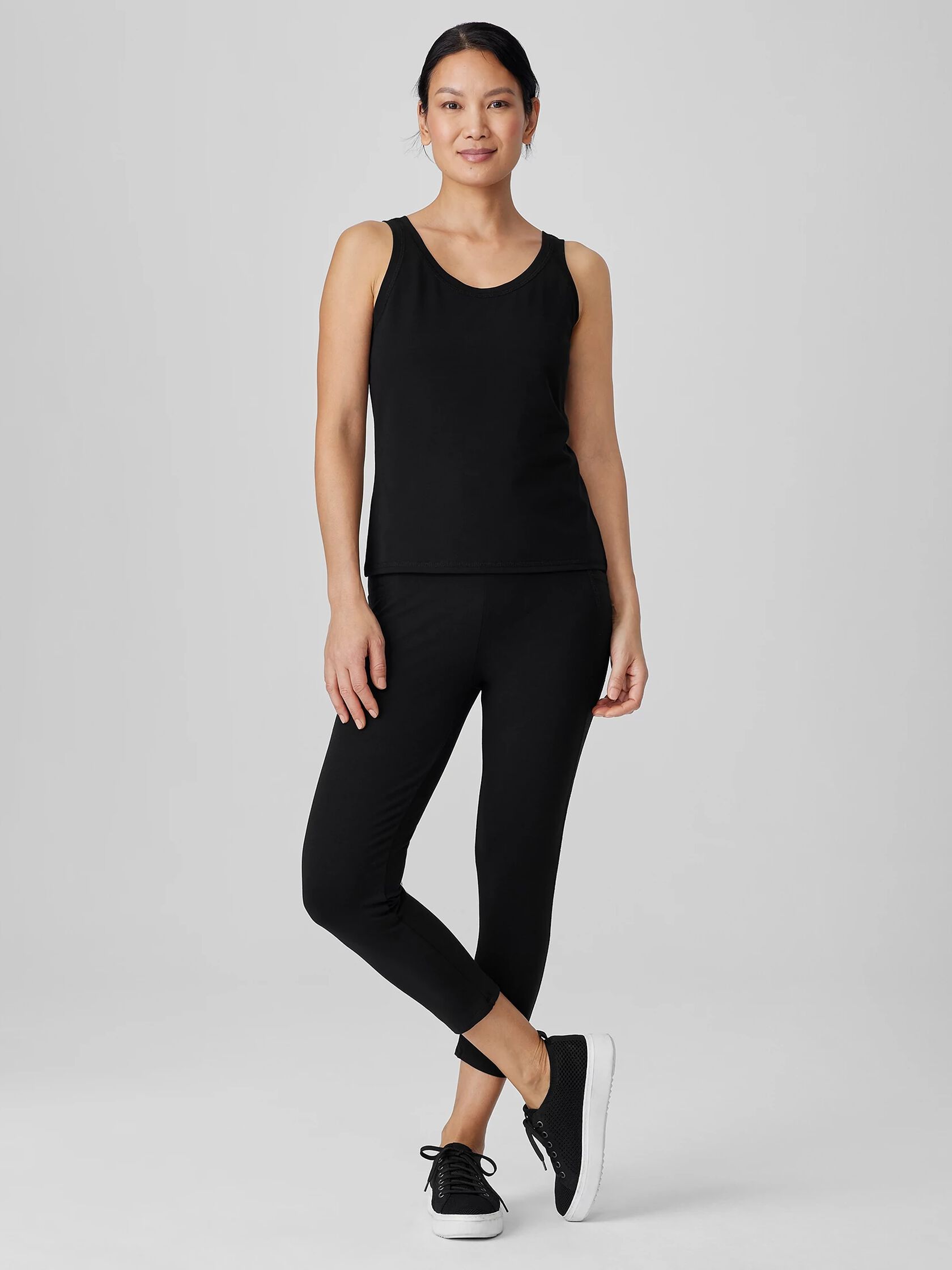 Pima Cotton Stretch Jersey Scoop Neck Tank