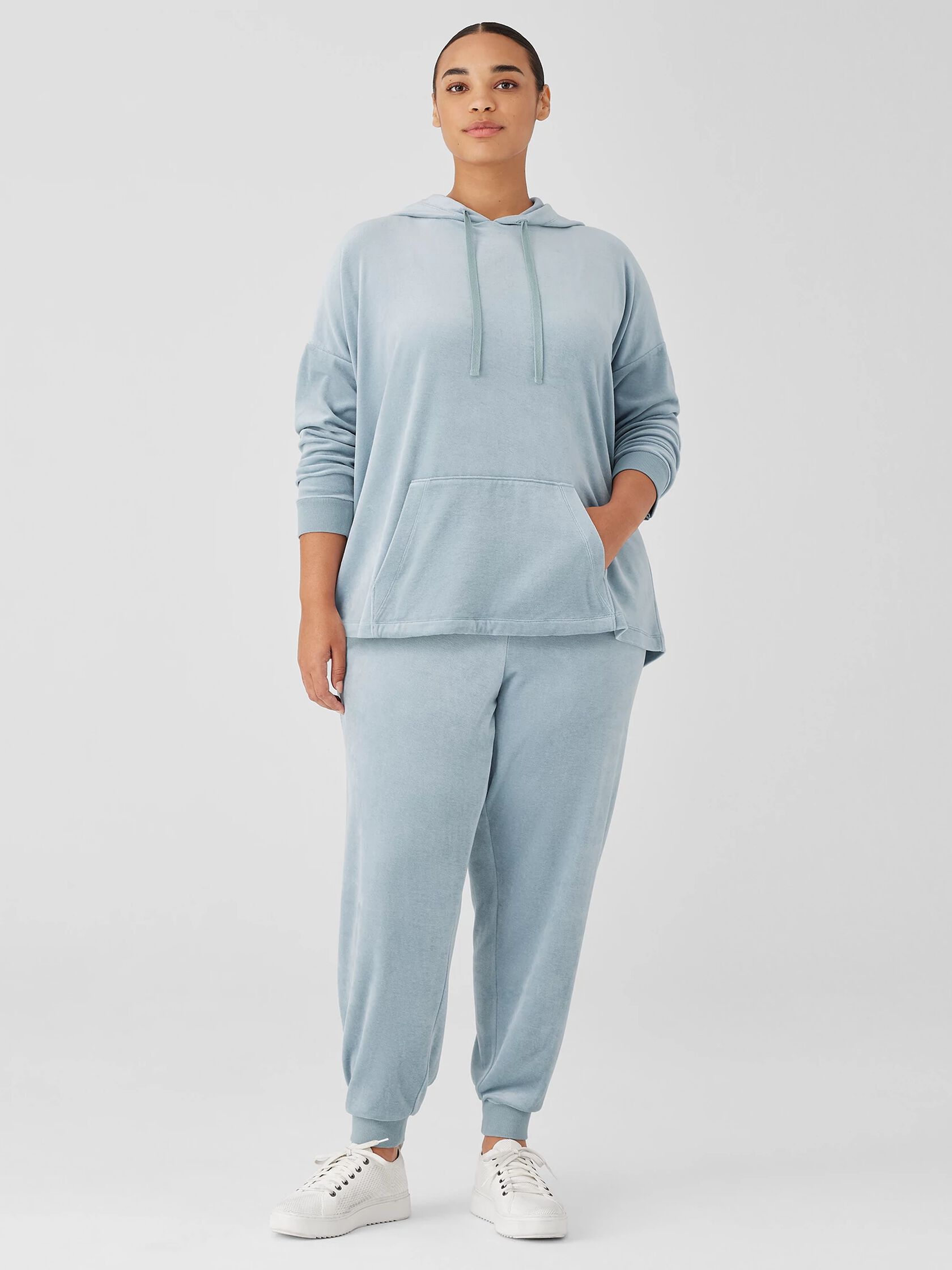 Cozy Velour Knit Hooded Top