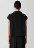 Crinkled Jersey Funnel Neck Top