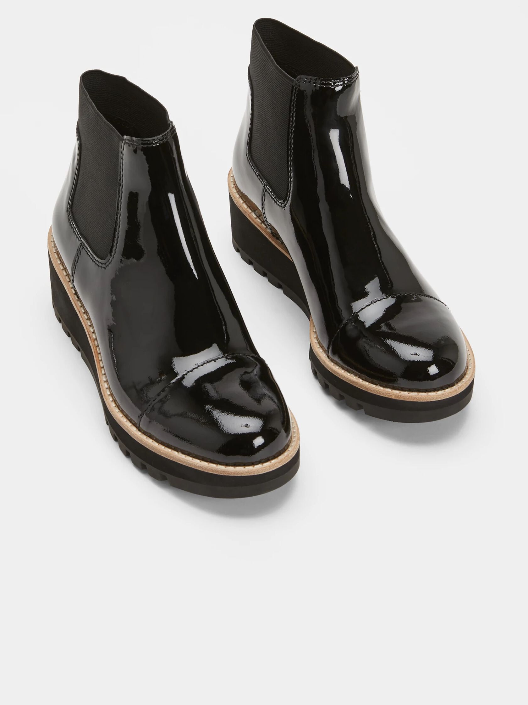 Chelsea Wedge Patent Leather Bootie
