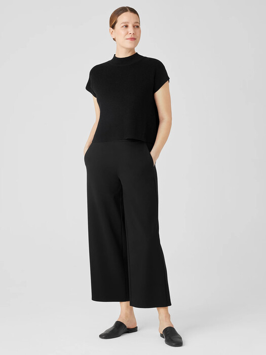 Organic Linen Cotton Mock Neck Top