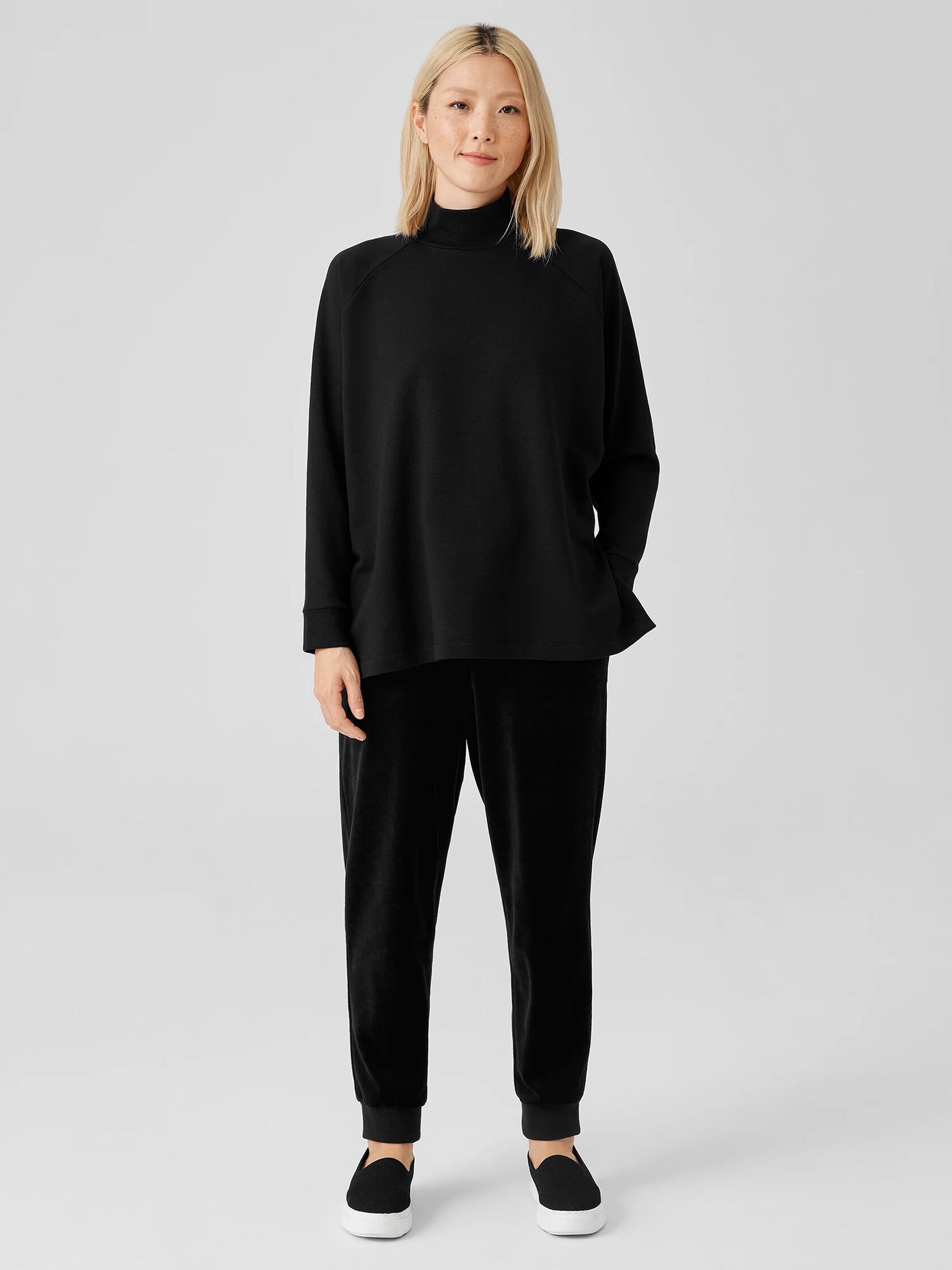 Cozy Brushed Terry Hug Turtleneck Top