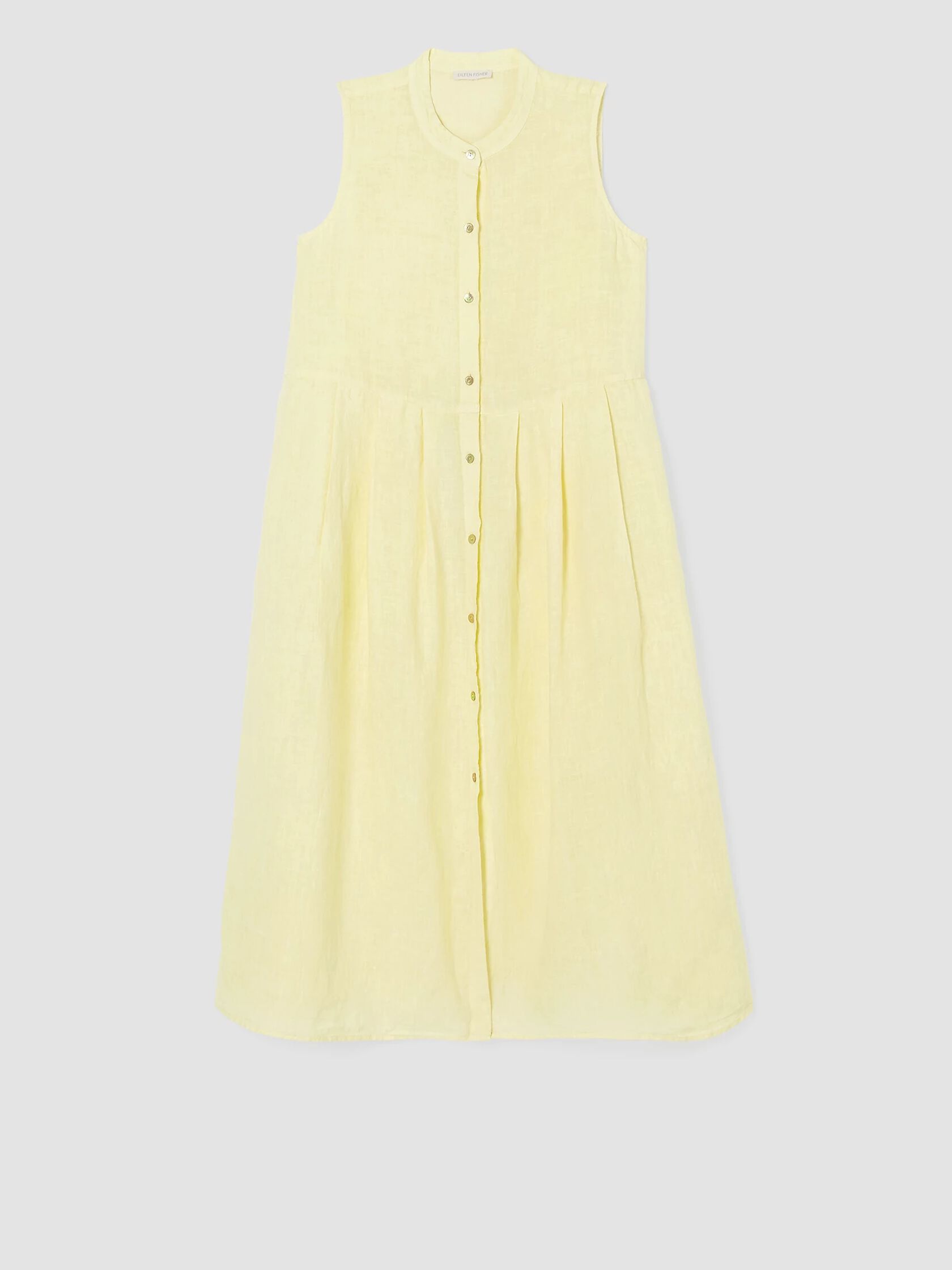 Garment-Dyed Organic Handkerchief Linen Pleated Dress