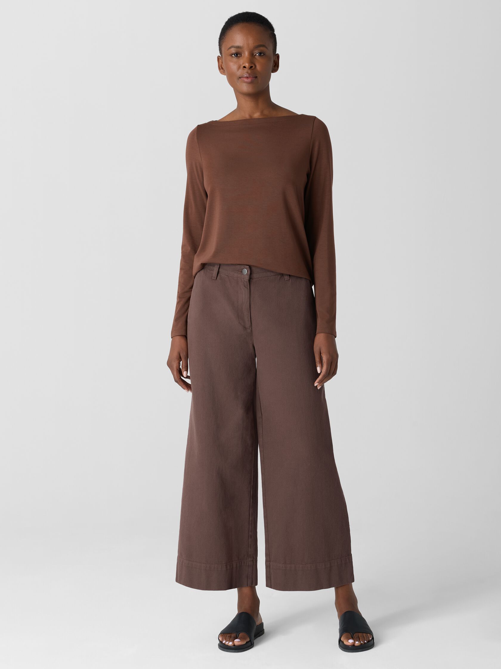 Garment-Dyed Utility Cotton Wide-Leg Pant