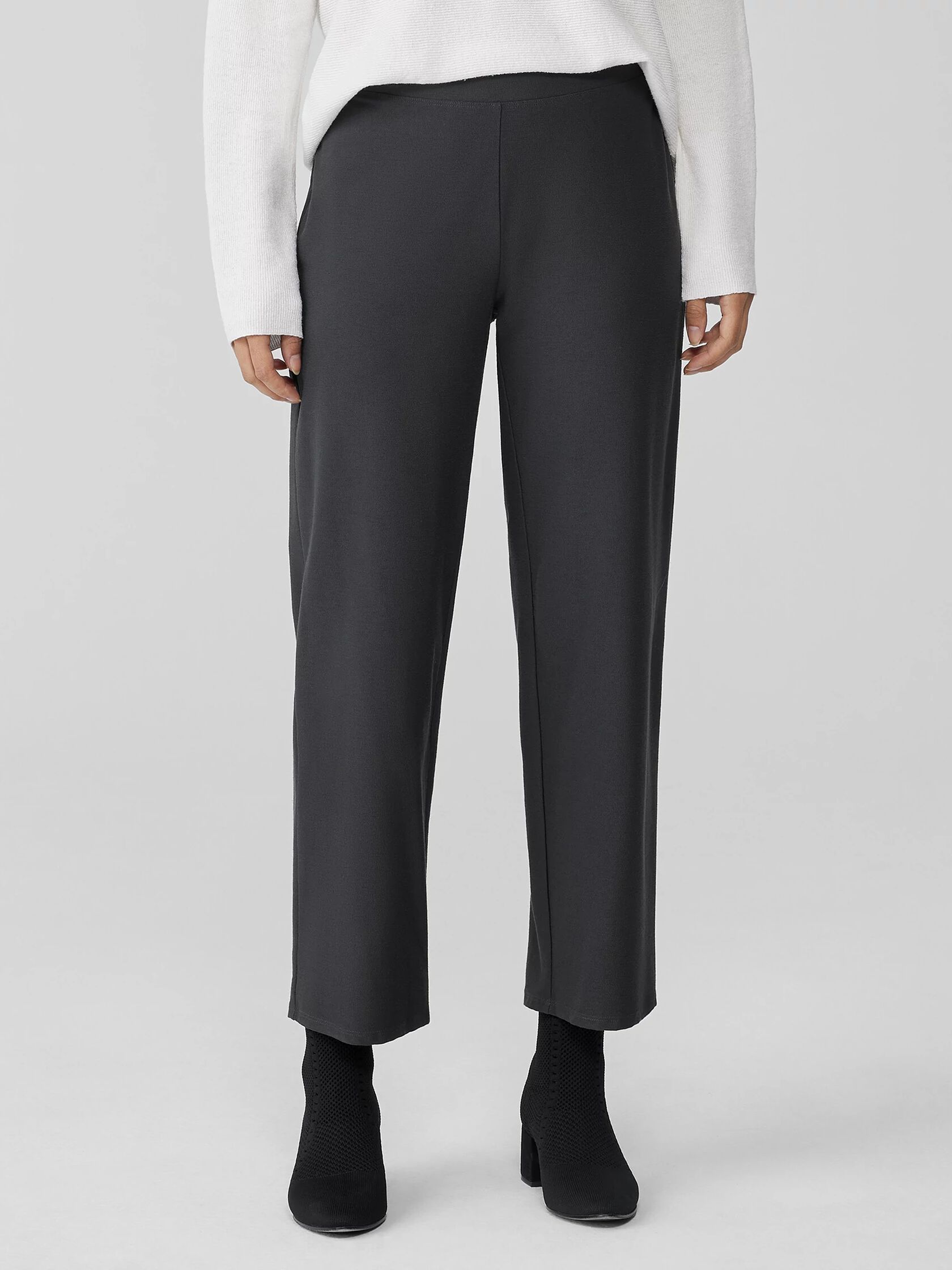 Washable Stretch Crepe Straight Pant