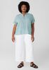 Puckered Organic Linen Short-Sleeve Shirt