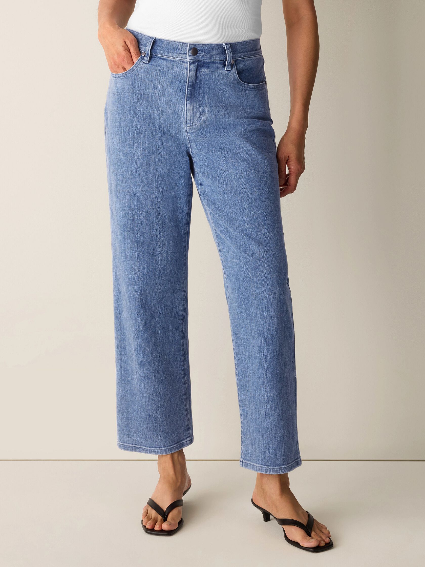 Cotton Stretch Denim Straight Jean