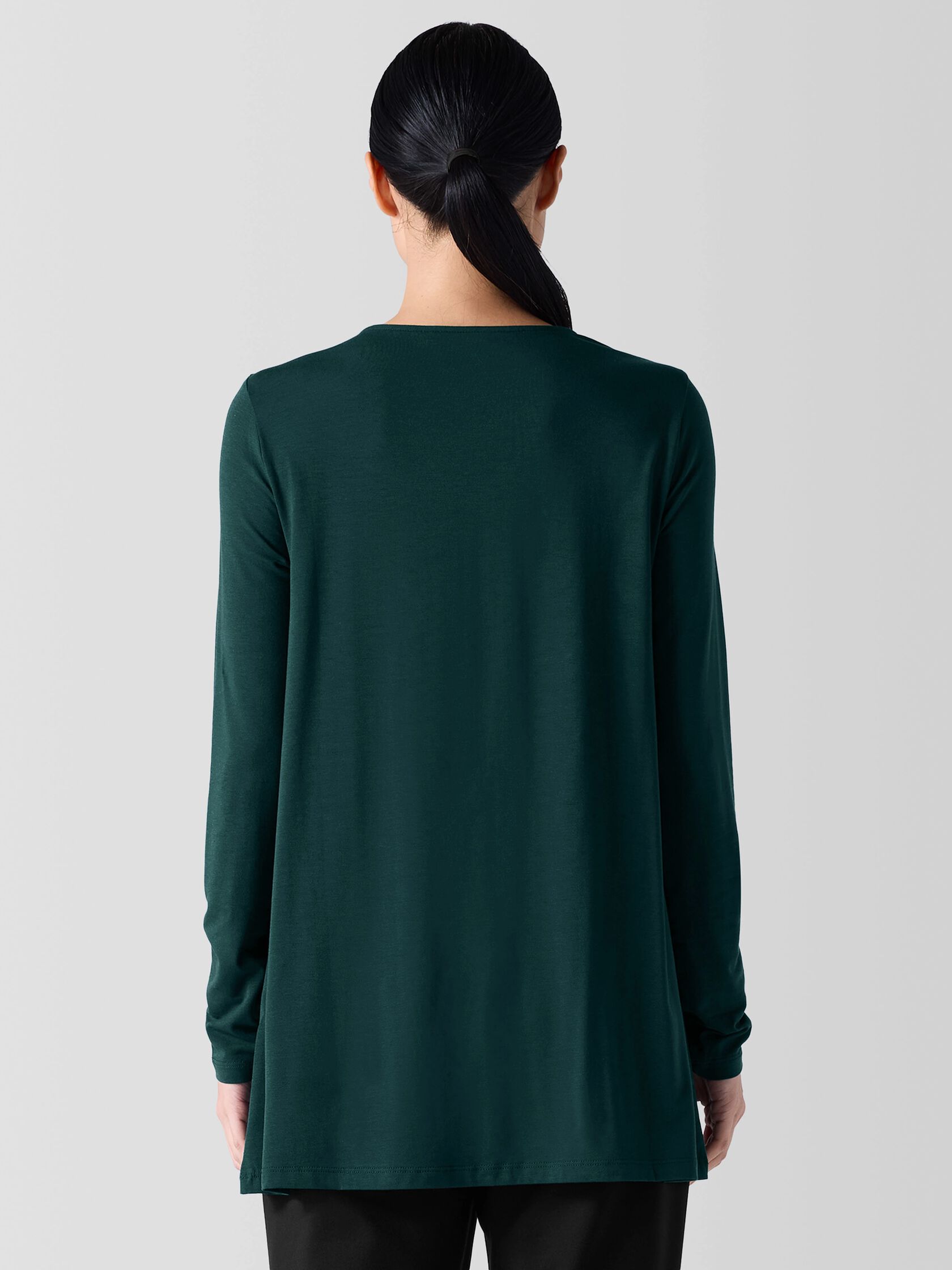 Fine Jersey V-Neck Long Top