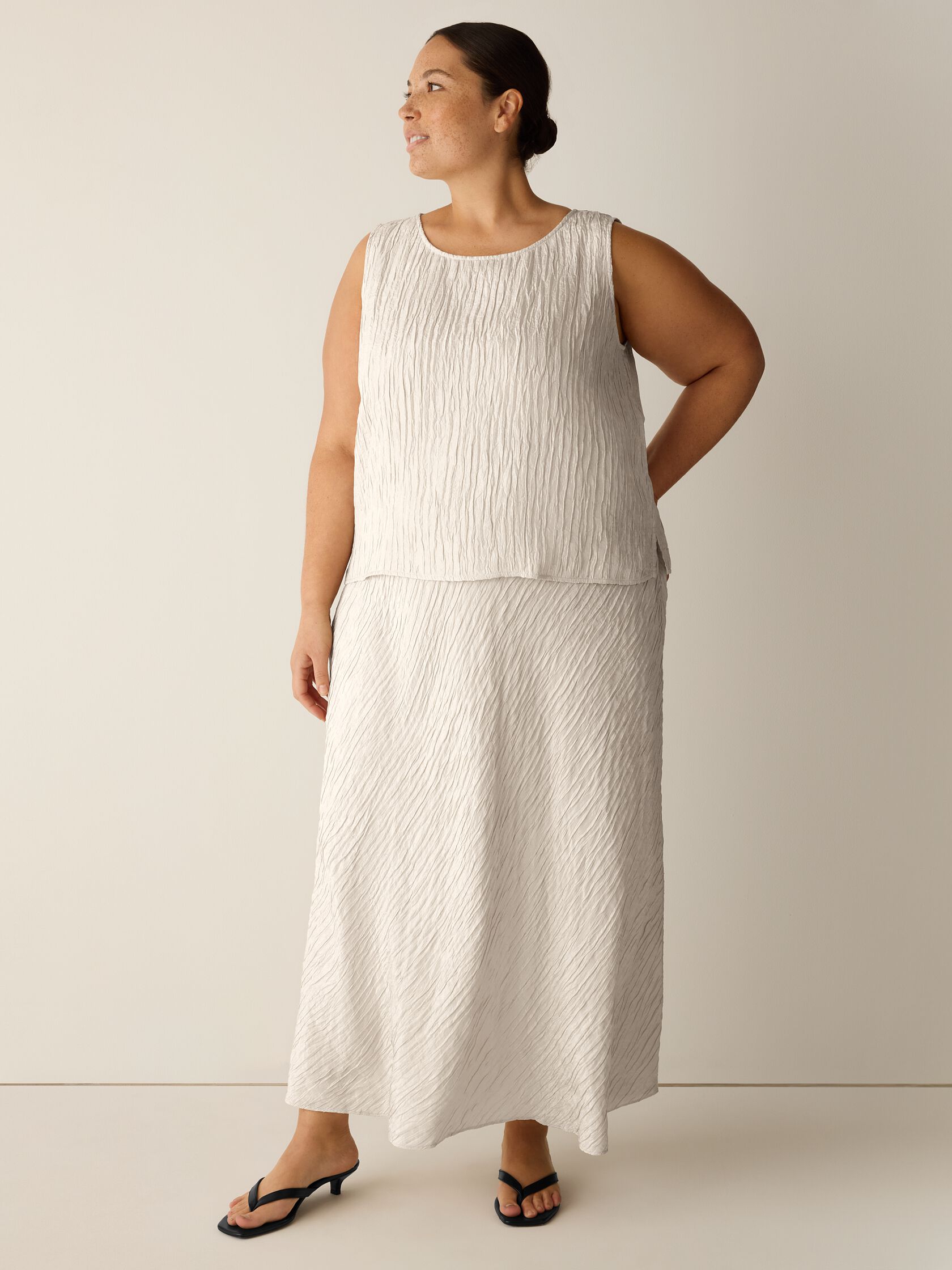 Textured Silk Jacquard Bias Skirt