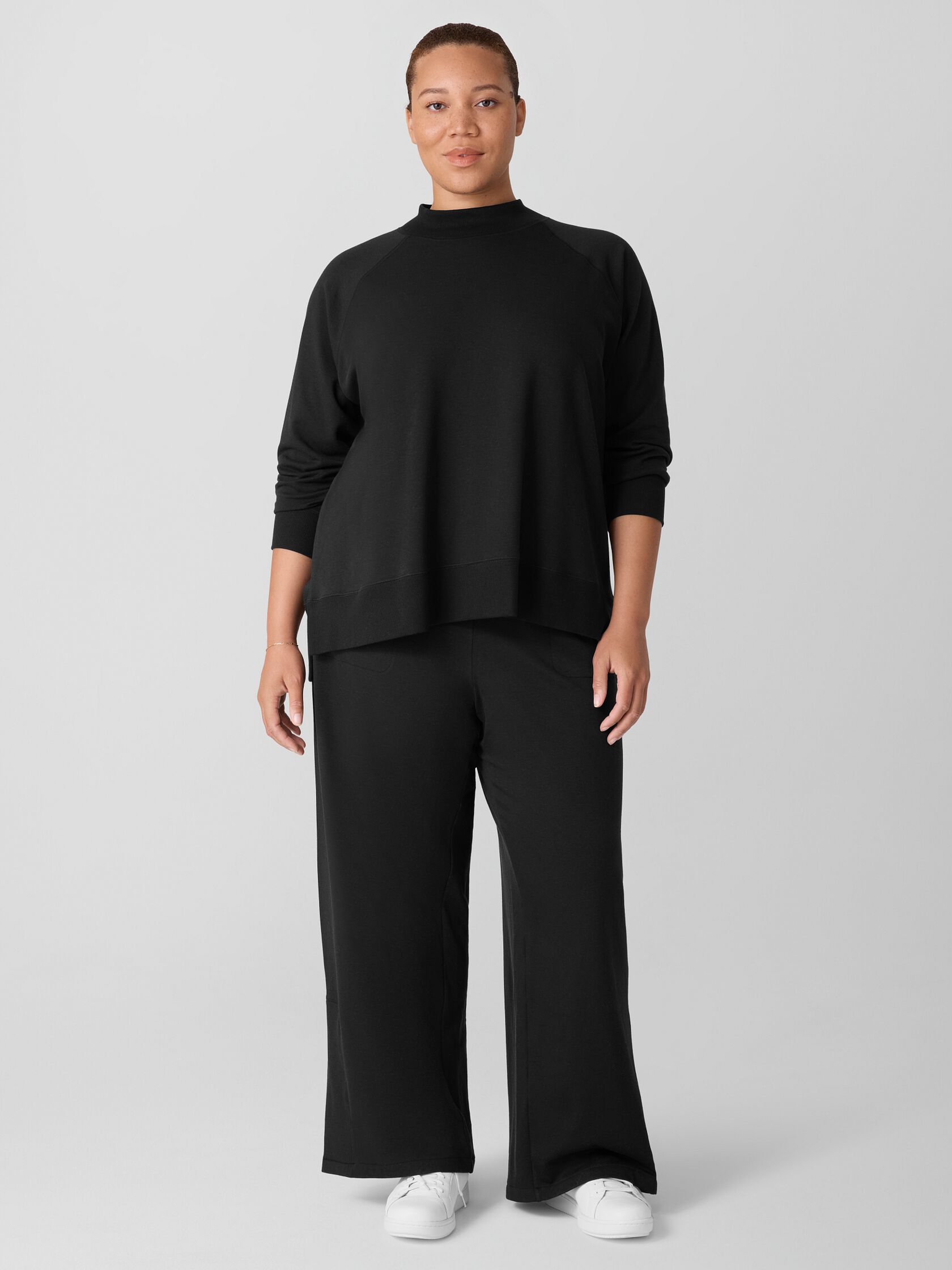 Cozy Brushed Terry Hug Mock Neck Top