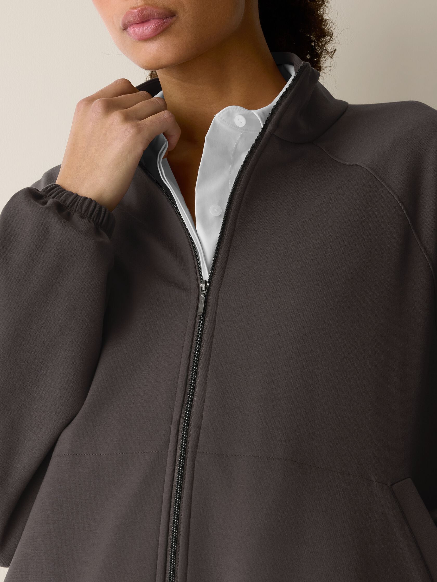 Lightweight Ponte High Collar Jacket