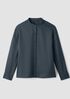 Silk Twill Band Collar Shirt