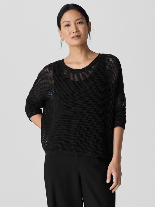 Picture of Open-Knit Crew Neck Top - Women's