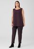Silk Georgette Crepe Ballet Neck Tank