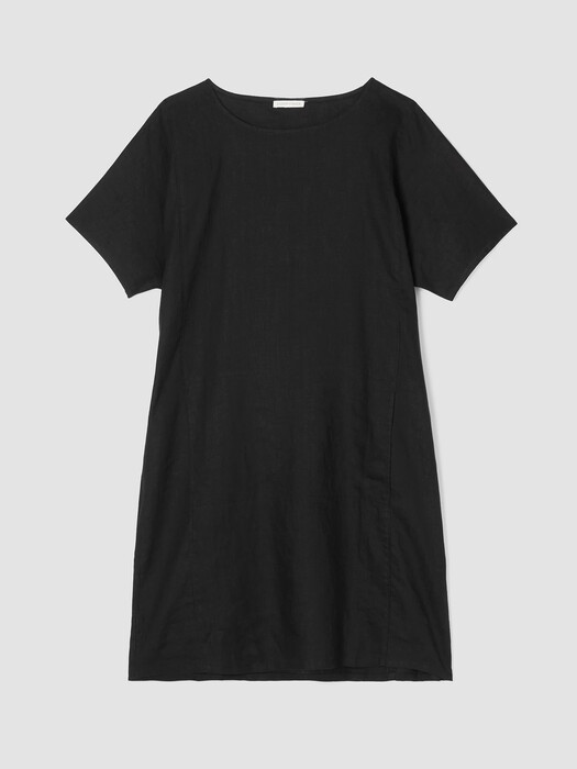 Organic Linen Ballet Neck Dress