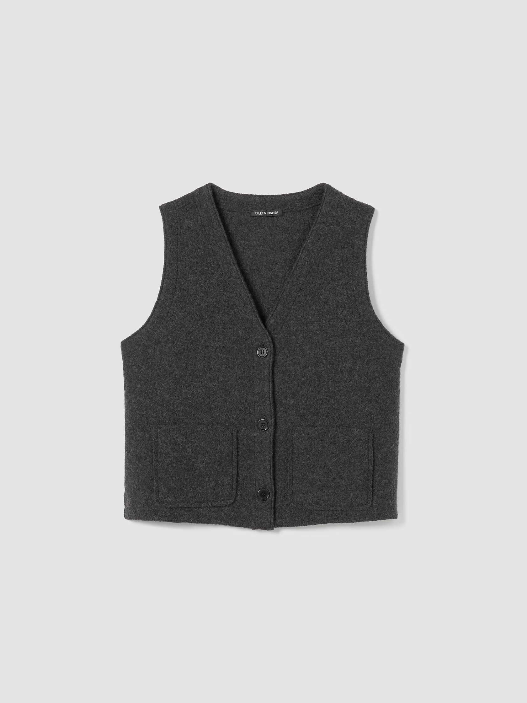 Lightweight Boiled Wool Vest in Regenerative Wool