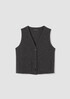Lightweight Boiled Wool Vest in Regenerative Wool