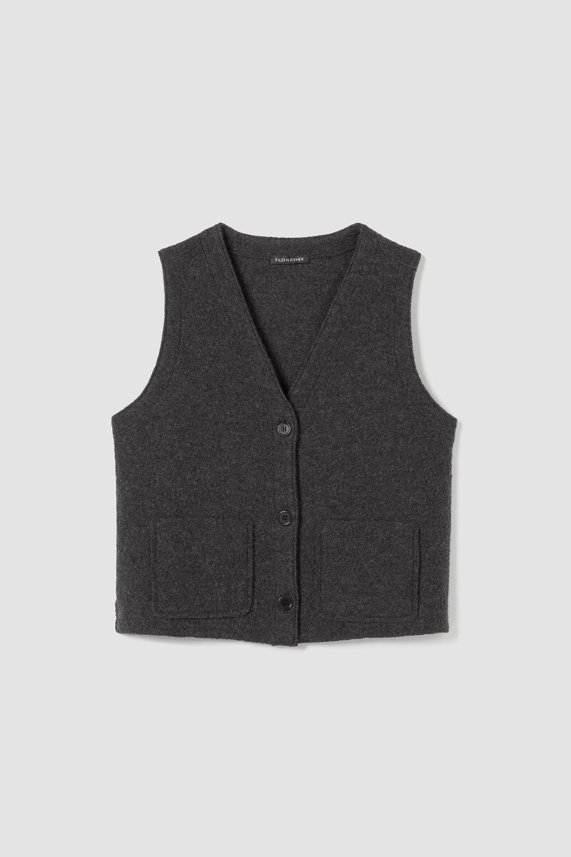 Lightweight Boiled Wool Vest in Regenerative Wool Lightweight Boiled Wool Vest in Regenerative Wool