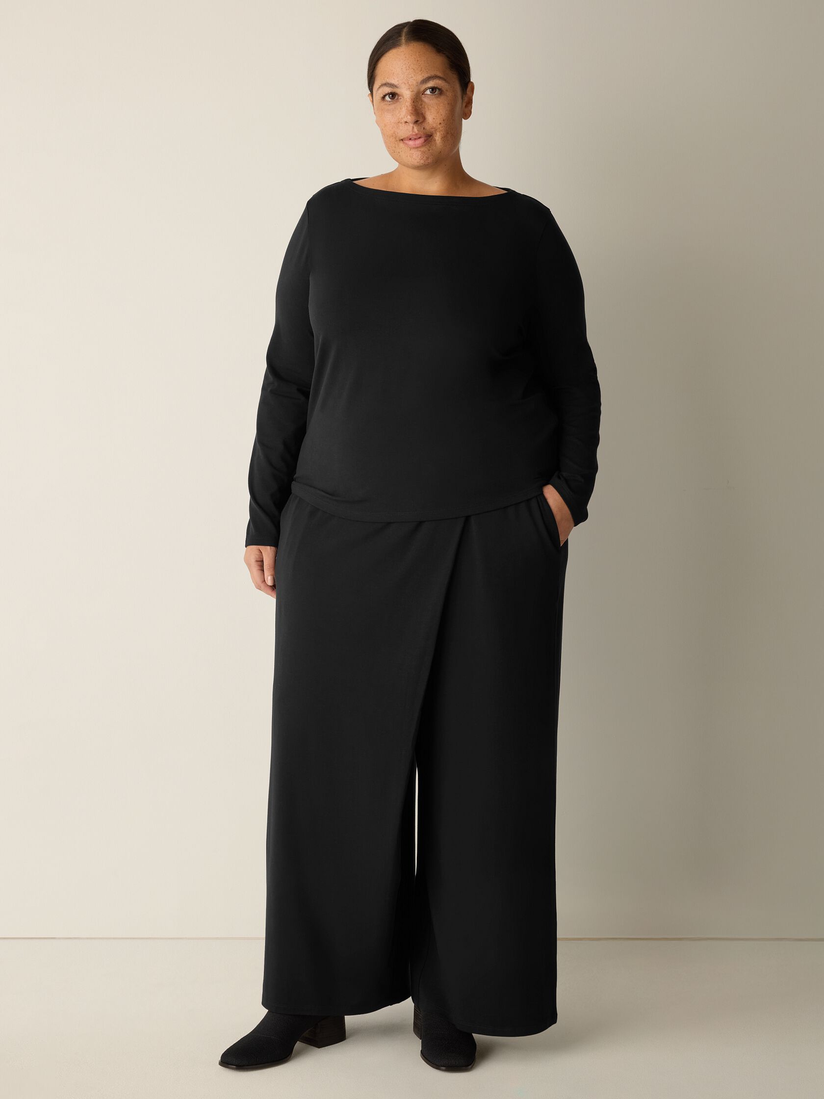 Stretch Jersey Knit Wrap Pant