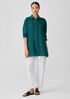 Organic Handkerchief Linen Classic Collar Long Shirt