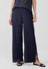 Woven Plissé Wide-Leg Pant