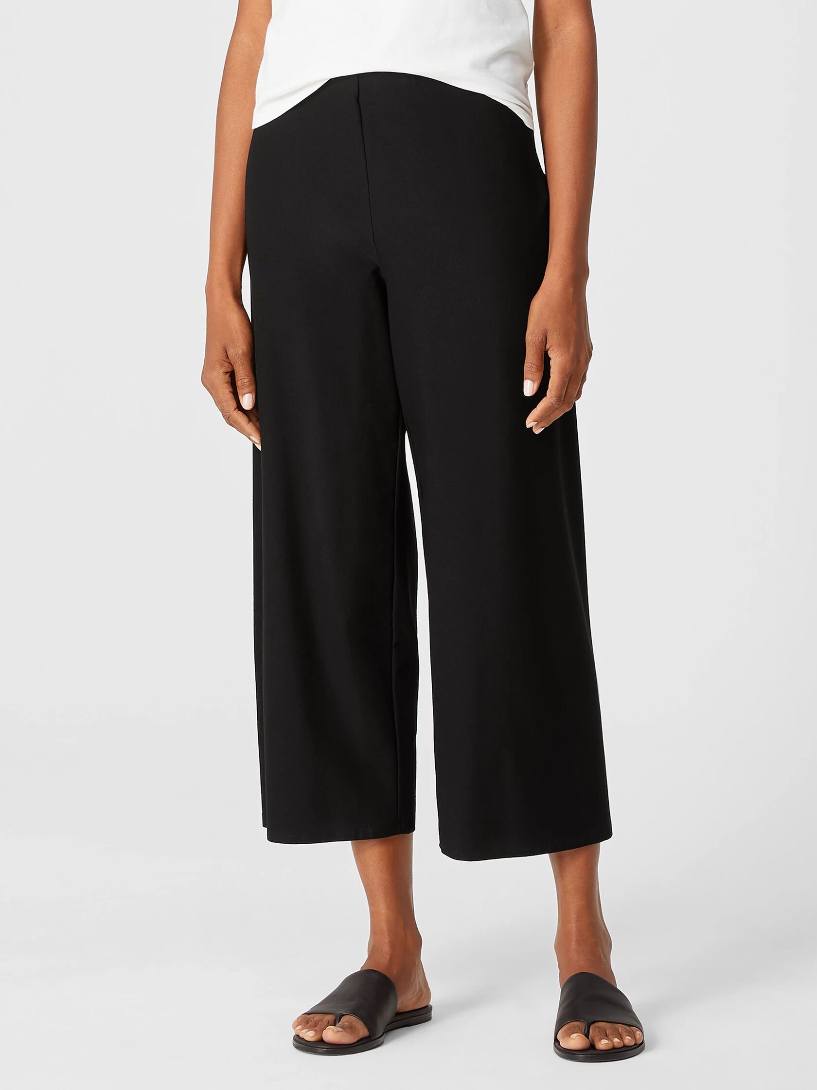 Washable Stretch Crepe Straight Pant