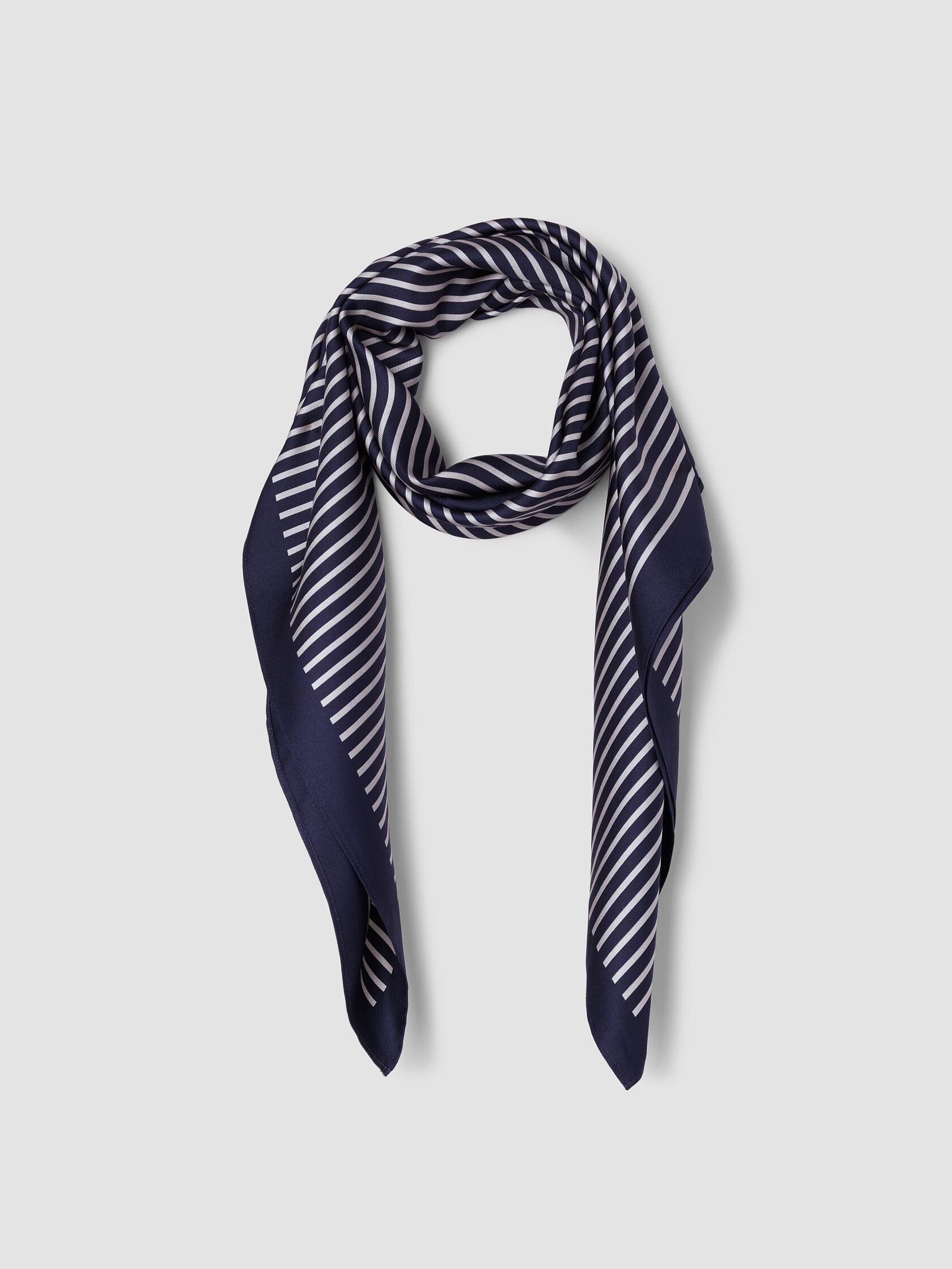 Striped Silk Twill Scarf