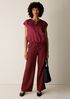 Lightweight Satin Shimmer Split Neck Top