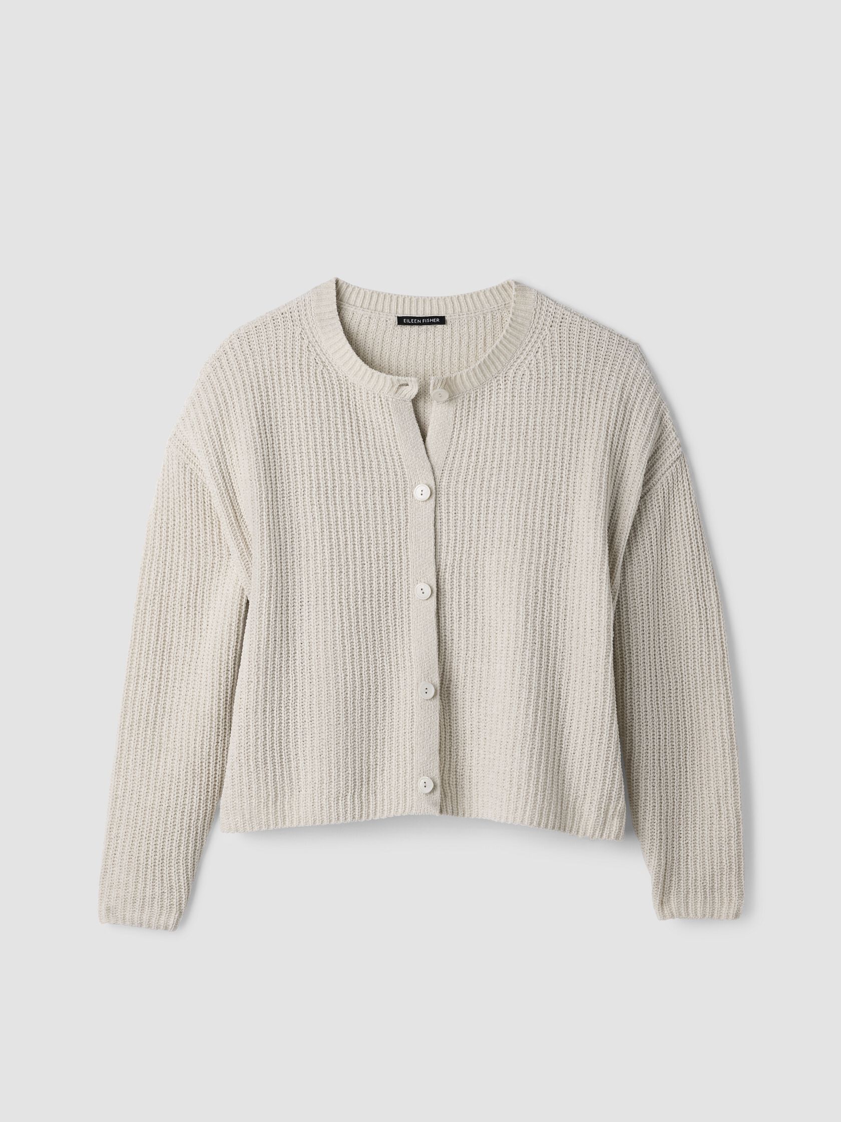 Organic Cotton Chenille&nbsp;Crew Neck Cardigan