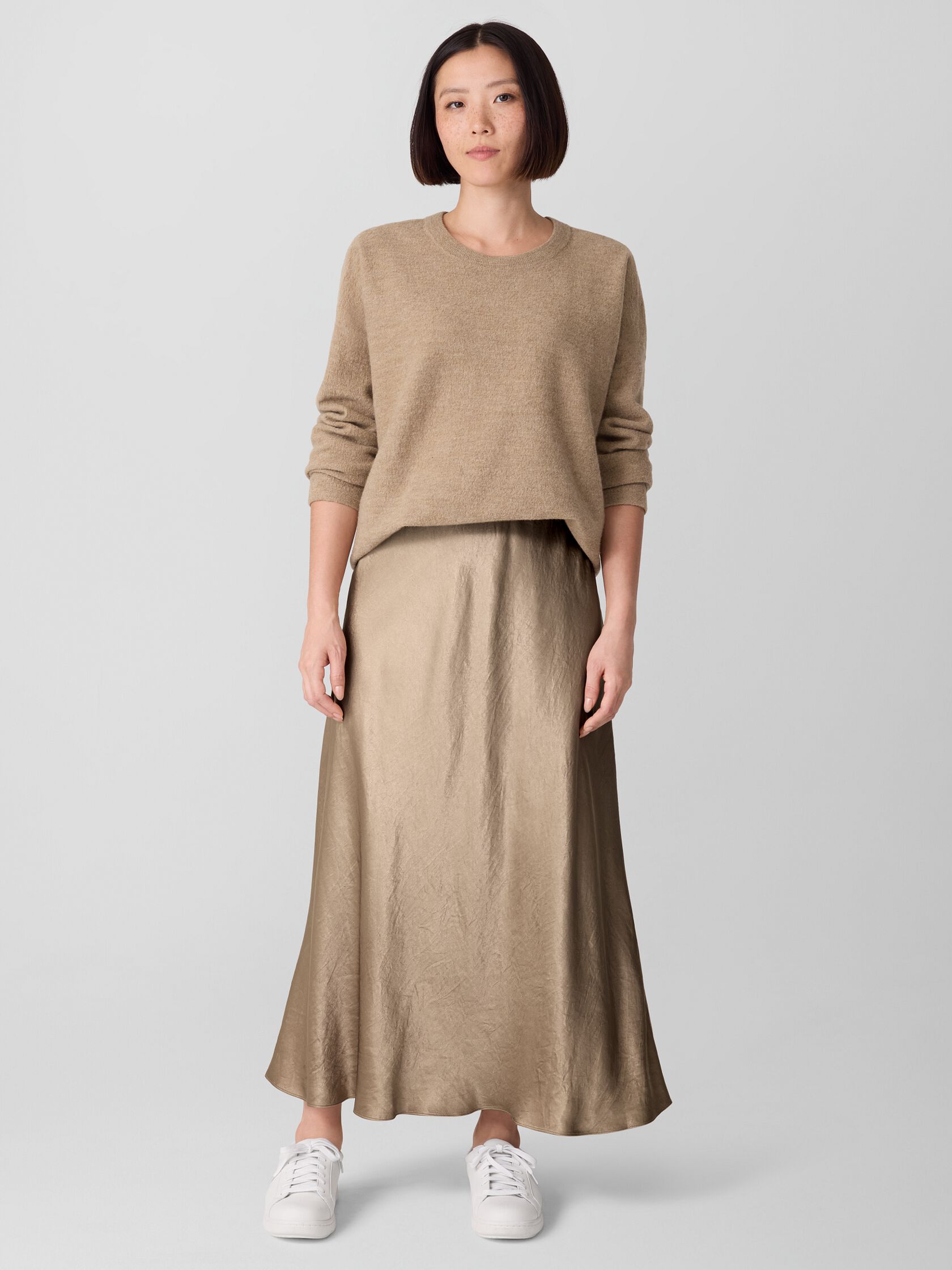 Textured Satin Slip Skirt