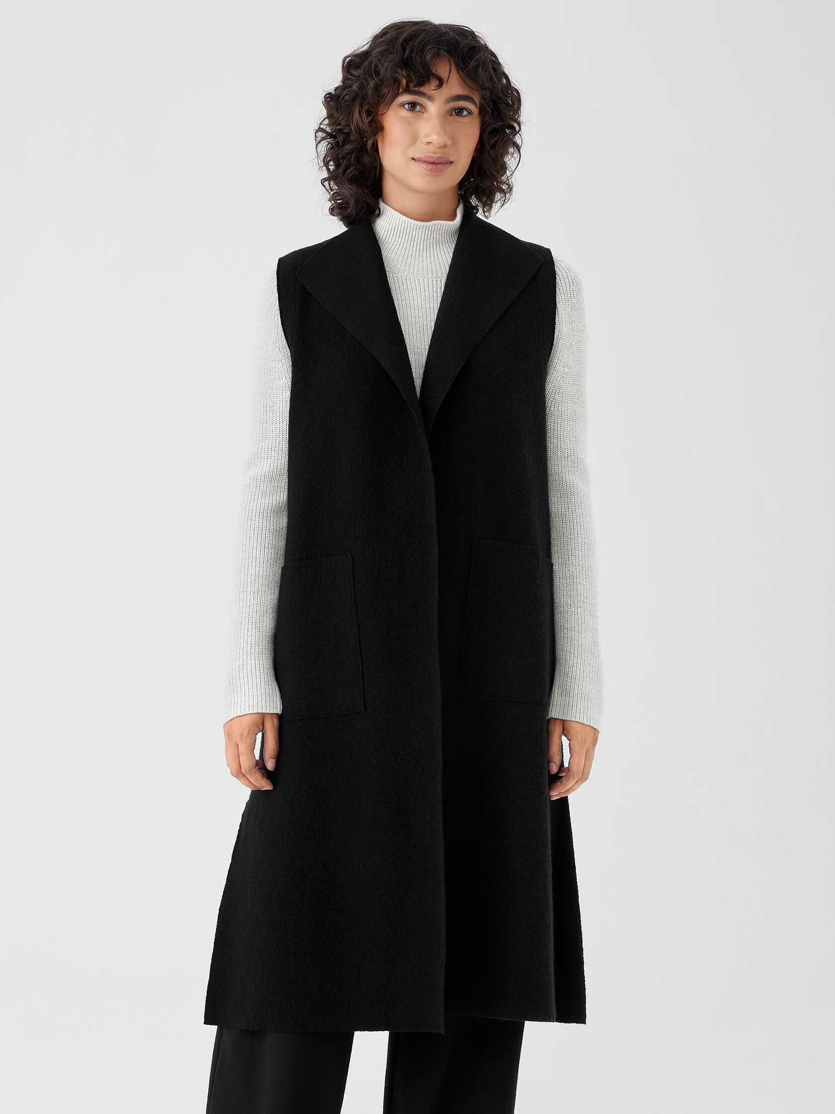 Lightweight Boiled Wool Vest in Regenerative Wool