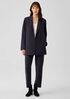 Washable Flex Ponte Notch Collar Long Blazer