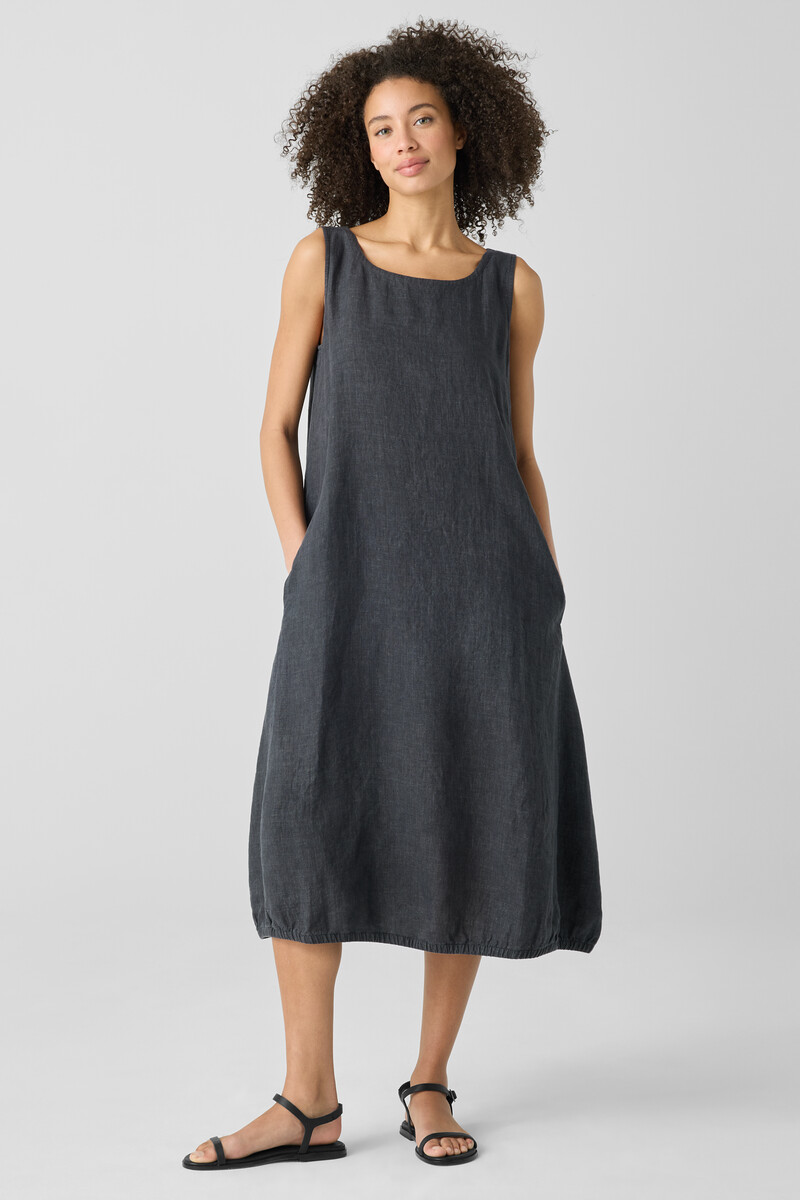Washed Organic Linen Délavé Lantern Dress Washed Organic Linen Délavé Lantern Dress