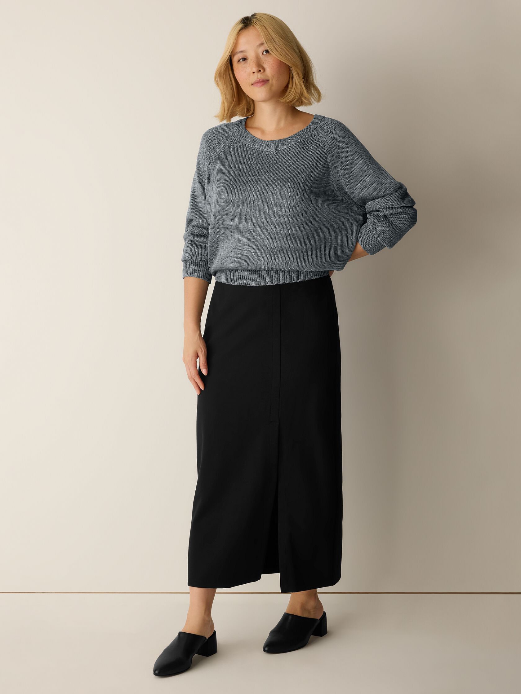 Washable Flex Ponte Straight Skirt