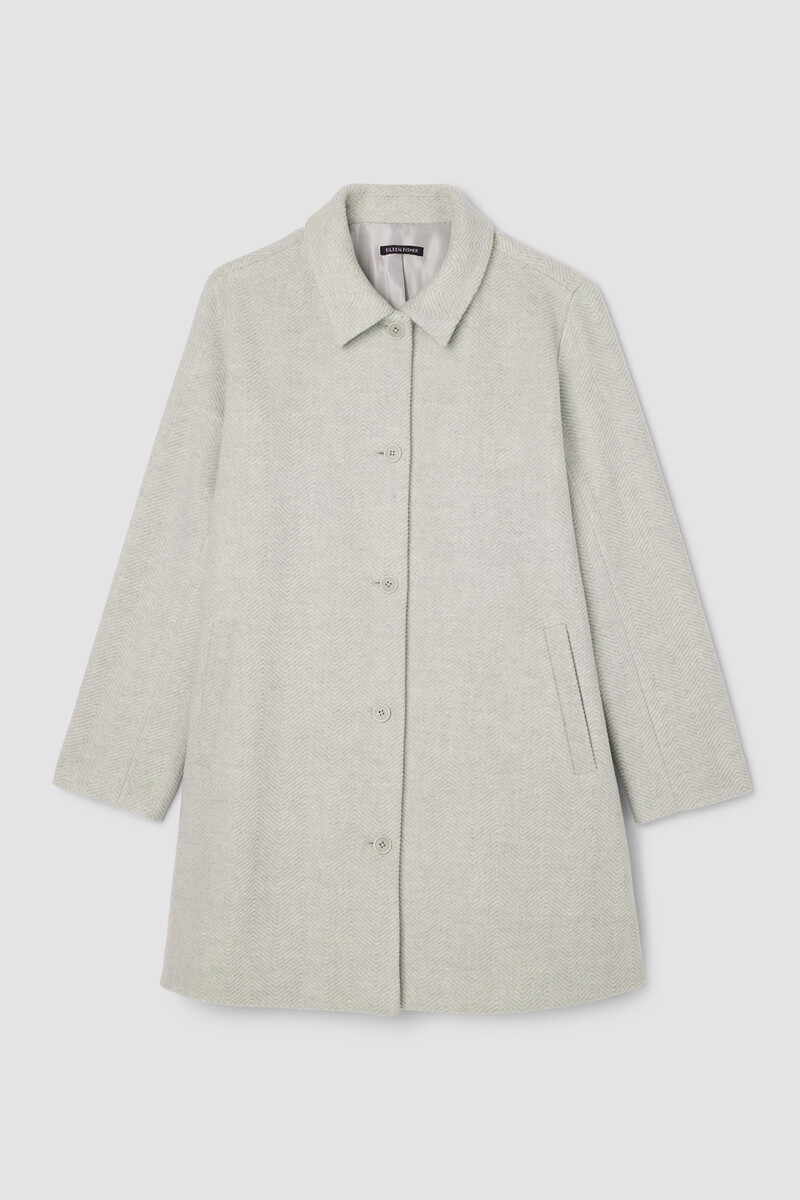Soft Wool Herringbone Classic Collar Coat Soft Wool Herringbone Classic Collar Coat