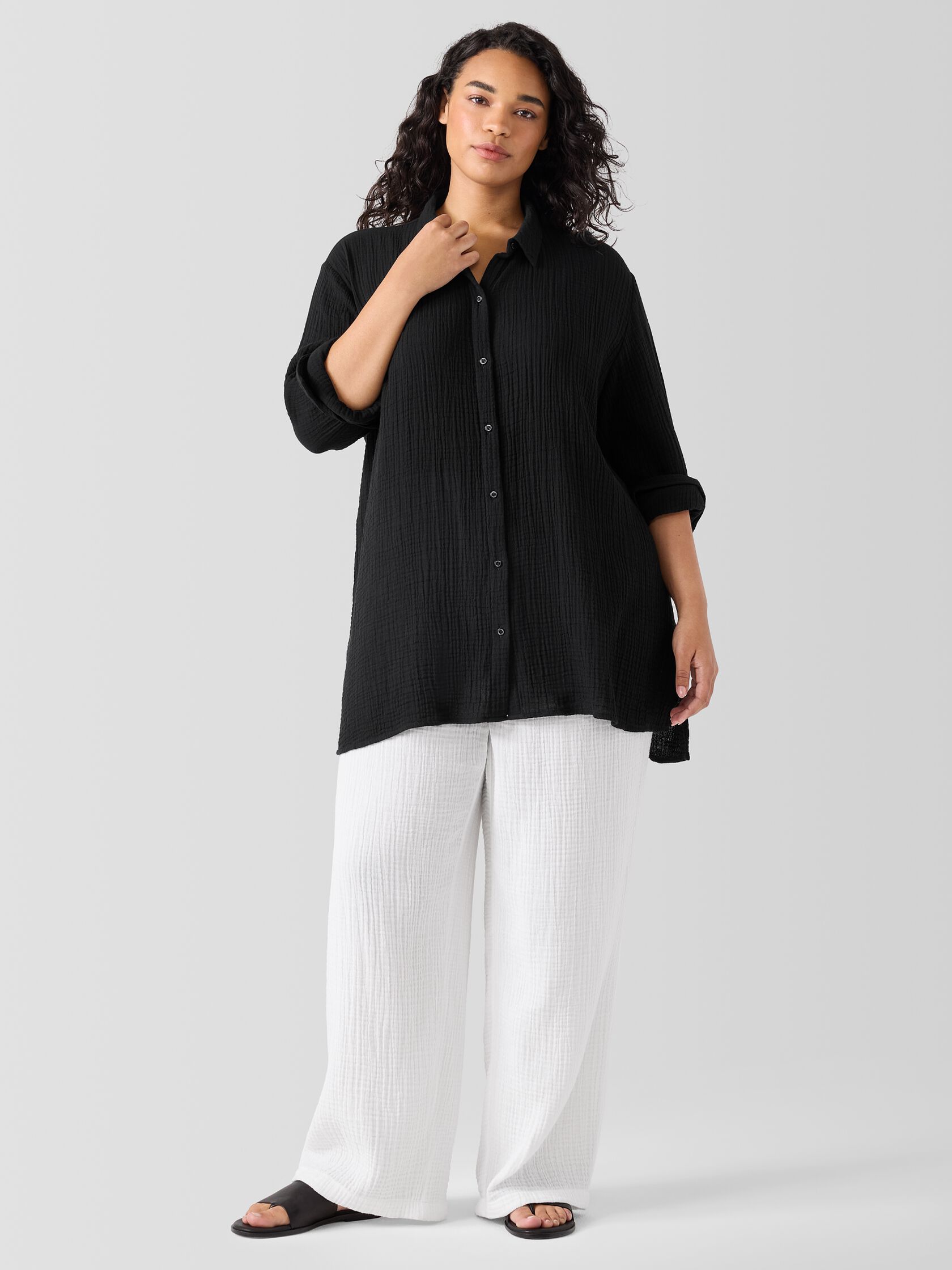 Organic Cotton Lofty Gauze Classic Collar Shirt
