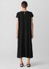 Woven Plissé Round Neck Dress