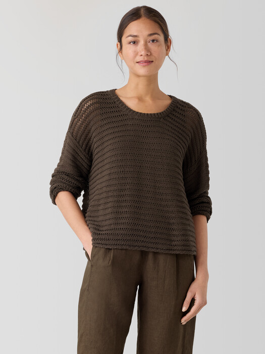 Peruvian Organic Cotton Cord Crew Neck Top