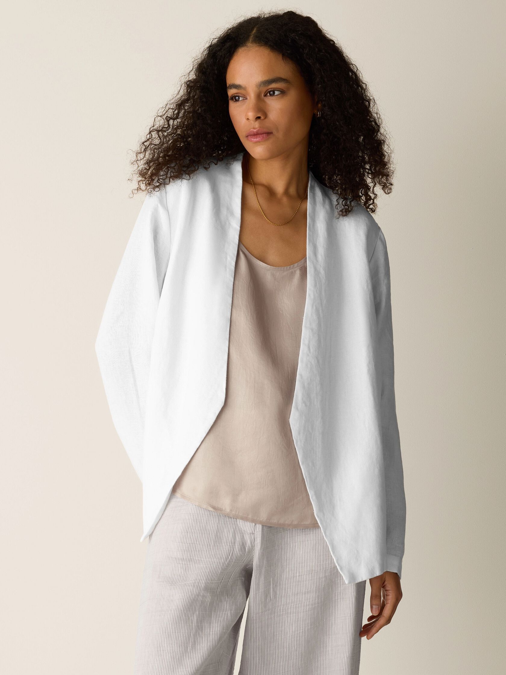 Heavy Organic Linen Angled Jacket