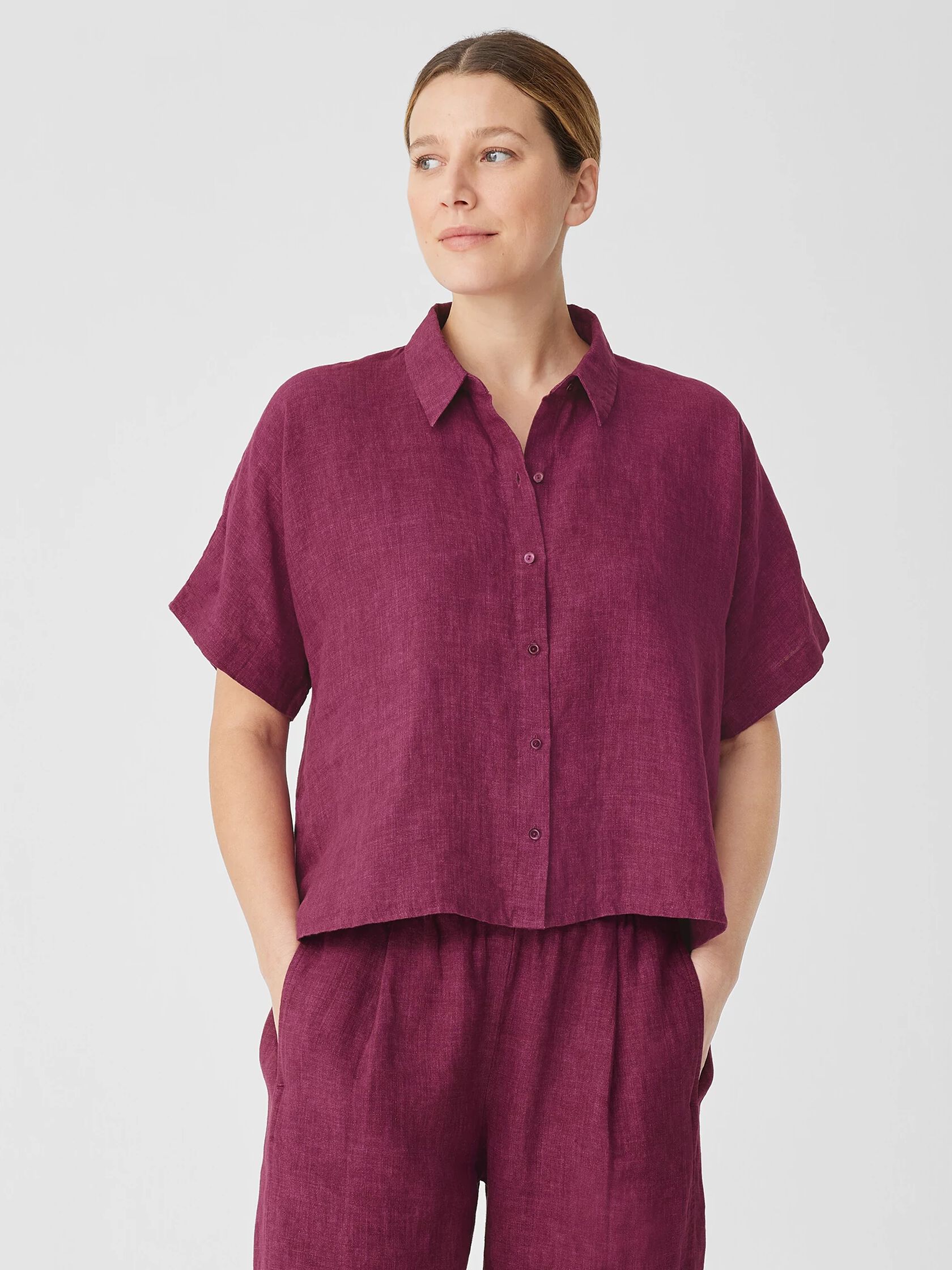 Multi Buttonholes Short-Sleeved Pyjama Shirt - Ready to Wear