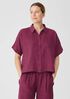 Washed Organic Linen Delave Short-Sleeve Shirt