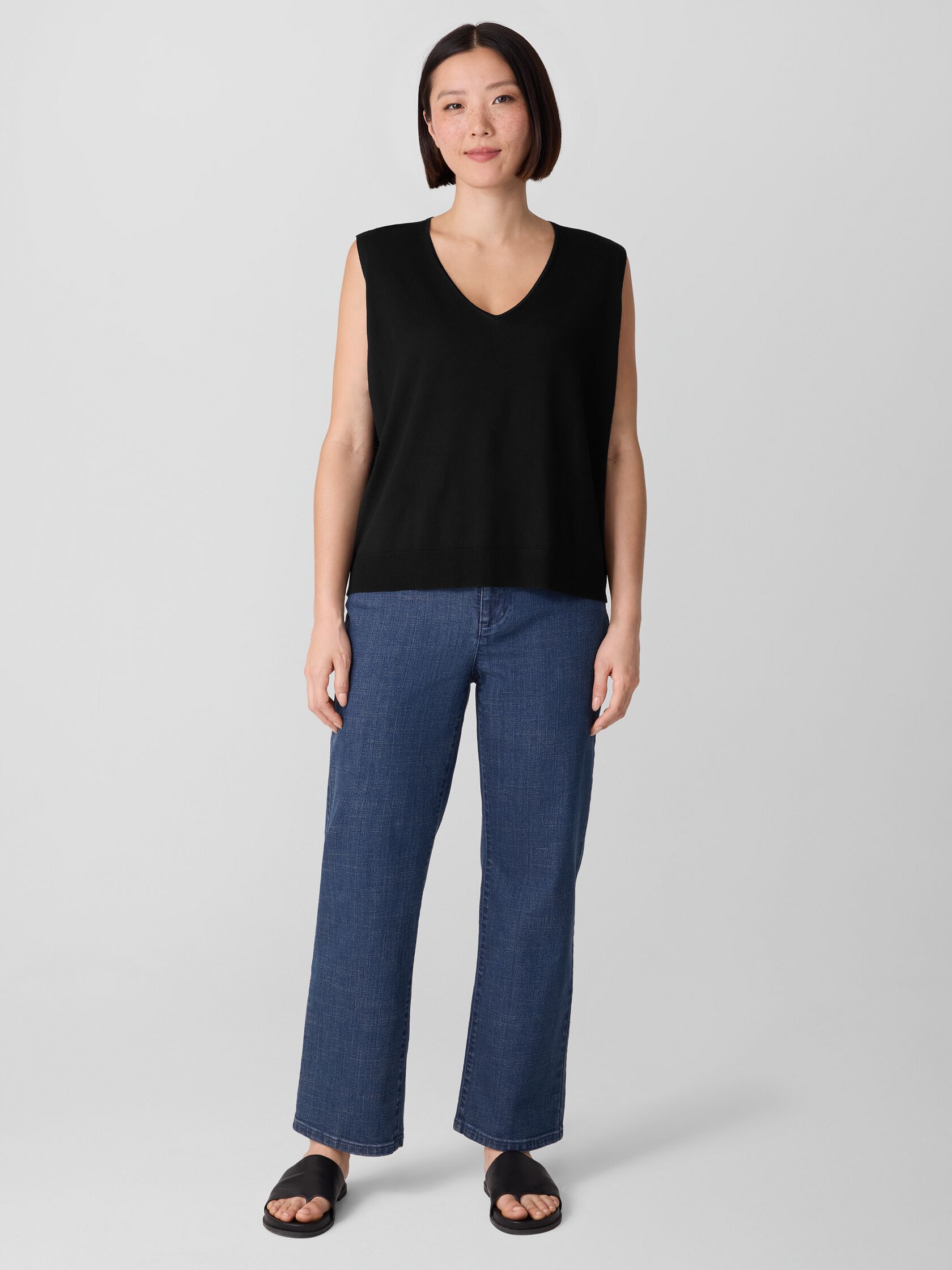 Cotton Stretch Denim Straight Jean