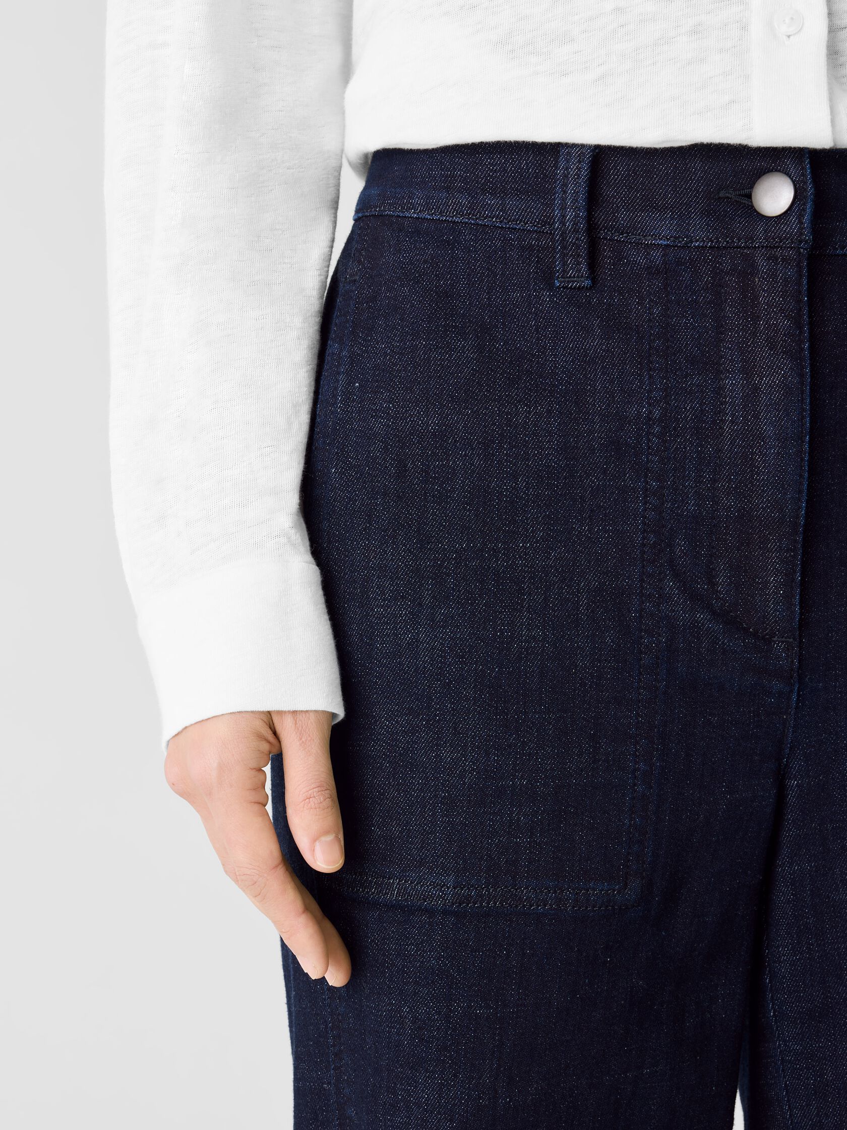 Cotton Stretch Denim Lantern Jean