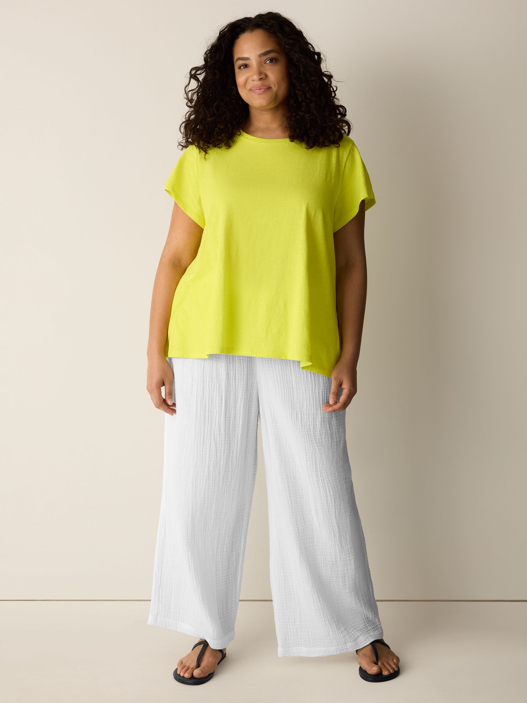 Organic Cotton Slubby Jersey Crew Neck Tee