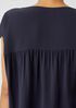 Silk Georgette Crepe Shirred-Back Top
