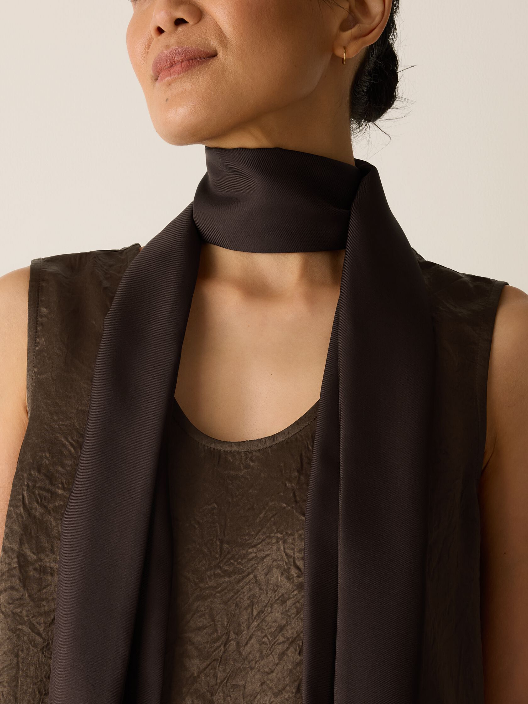 Silk Twill Double Tie Scarf