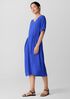 Silk Georgette Crepe V-Neck Dress