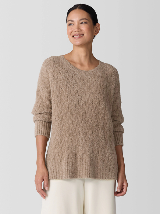 Picture of Textured Boucle Crewneck Sweater - Women's