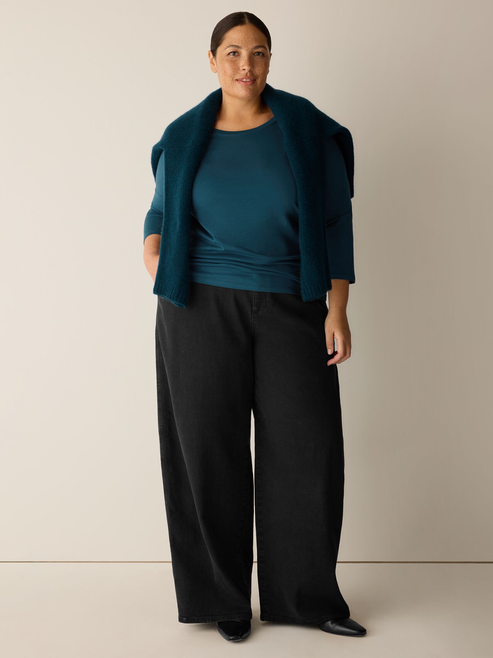 Organic Pima Cotton Jersey 3/4-Sleeve Tee